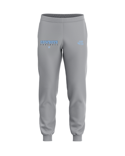 COWBOYS 4 Fleece Joggers    Patriot Sports   Front View. printed all over in HD on premium fabric. Handmade in California.