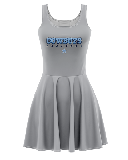 Patriot Sports  COWBOYS 4 Skater Dress   Front View with HD Graphic "COWBOYS  FOOTBALL" and a star ..  