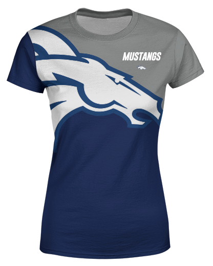 Mustangs Logo printed all over in HD on premium fabric. Handmade in California.