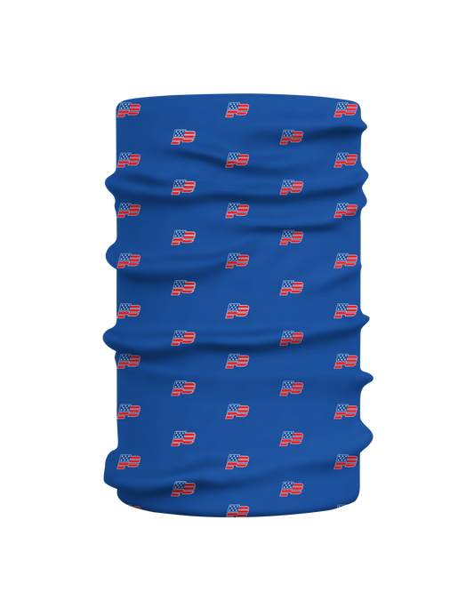 Series Gaiter (Multipurpose Face Mask)    Blue    Patriot Sports   Front View