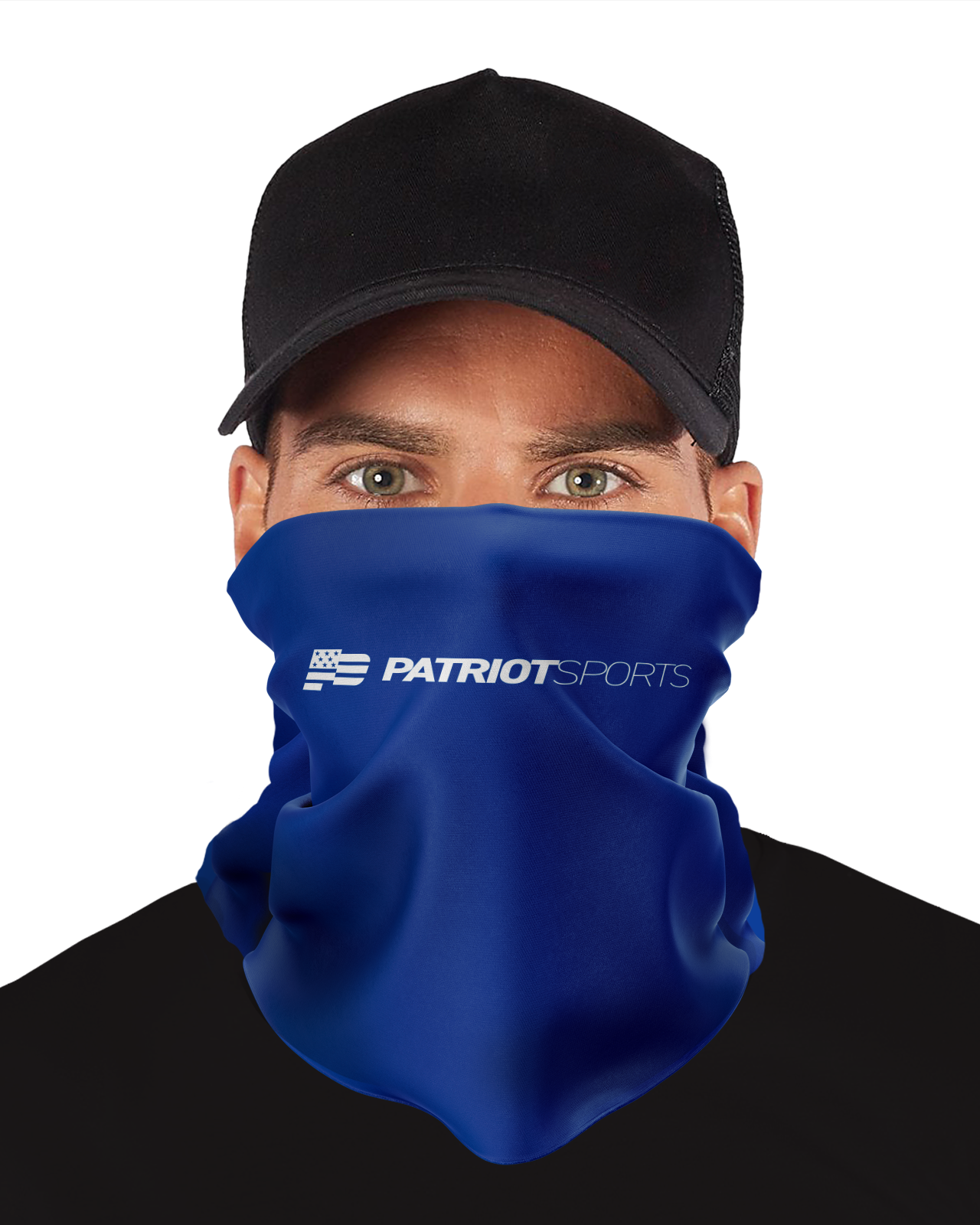 Patriot Gaiter (Multipurpose Face Mask)  Actual View being worn by man.  
