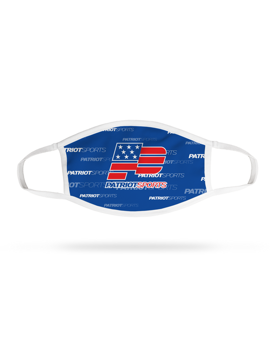 Skill Premium Face Mask Patriot Sports Front View with elastic ear loop straps and Ultra HD Graphics.