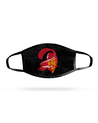 Patriot Sports  Bucs Tradition Premium Face Mask  with elastic ear loop straps. Printed all over in HD on premium fabric. Handmade in California.