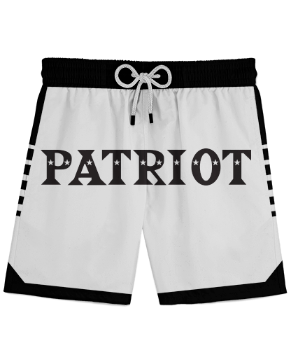 CORNER POINT Athletic Mesh Shorts Patriot Sports  Front View.  printed all over in HD on premium fabric. Handmade in California.