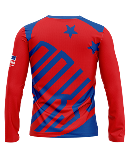 BASEBALL Long Sleeve T-shirt Patriot Sports  Front View. Printed all over in HD on premium fabric. Handmade in California.