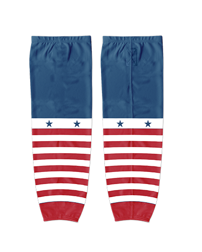 HOCKEY One Piece Sock Printed all over in HD on premium fabric. Handmade in California. Multicolored. 