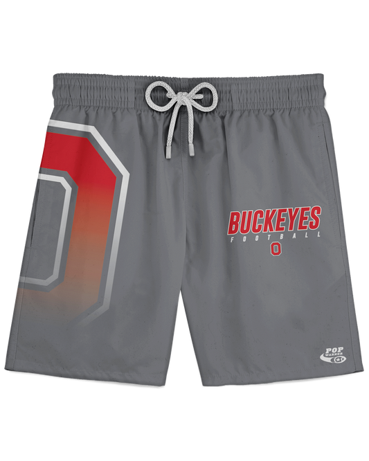 BUCKEYES GREY   Patriot Sports    Front  View. printed all over in HD on premium fabric. Handmade in California.