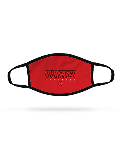 BUCKEYES CRIMSON Premium Face Mask with elastic ear loop straps. Printed all over in HD on premium fabric. Handmade in California. 
