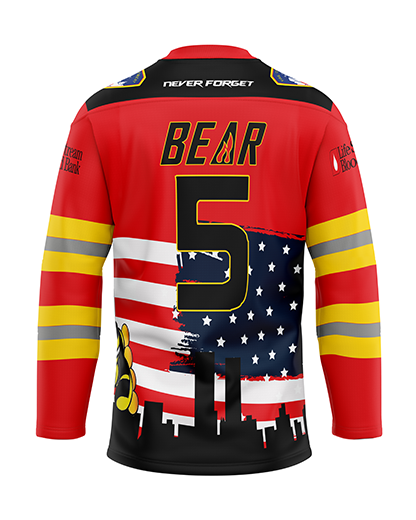 FIREDOGS Lace Neck Jersey  Patriot Sports    Back View.  Multicolored.