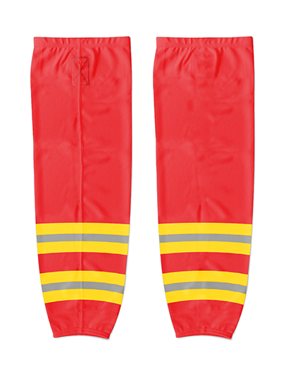 FIREDOGS Pro Sock    Patriot Sports    Front  View.  Printed all over in HD on premium fabric. Handmade in California. 