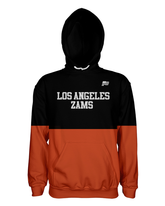 AARON Pullover Hoodie Patriot Sports  Front View.  printed all over in HD on premium fabric. Handmade in California.