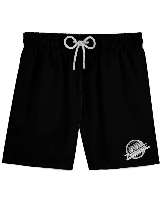 CORE BLACK Athletic Shorts Patriot Sports  Front View.  printed all over in HD on premium fabric. Handmade in California.